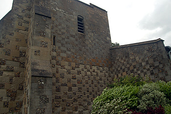 Detail of chequerwork on the tower June 2012